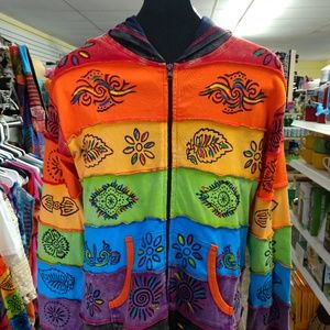 Hand Stitched Multi color Nepal Hippie Jacket